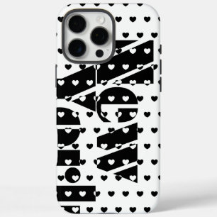 Funda iPhone 16 Pro Max Patrón Corazón Blanco Y Negro De Nueva York