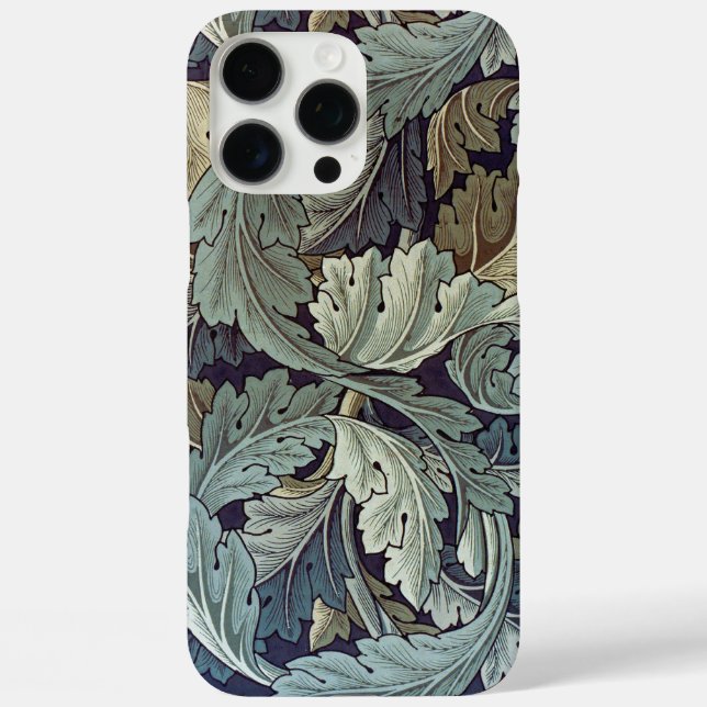 Funda iPhone 16 Pro Max Patrón de acanto oceánico de William Morris (Reverso )