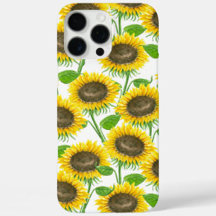 Funda iPhone 16 Pro Max Patrón de acuarela de girasoles