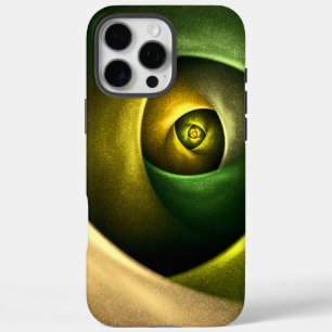 Funda iPhone 16 Pro Max Patrón De Arte Abstracto Verde Floral Moderno De S