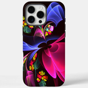 Funda iPhone 16 Pro Max Patrón de arte de resumen floral colorido moderno