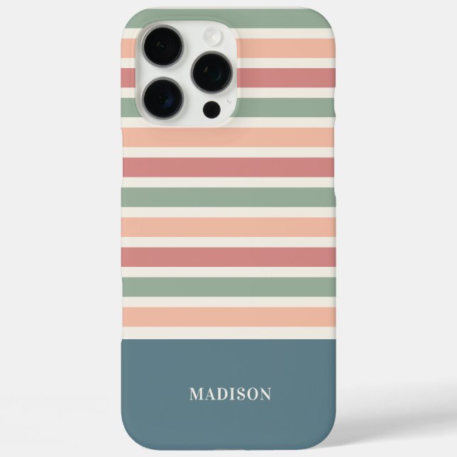 Funda iPhone 16 Pro Max Patrón de bandas de nombres personalizadas (Reverso )