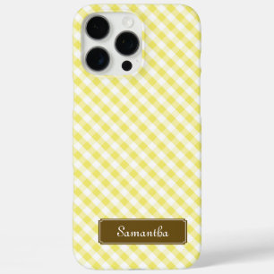 Funda iPhone 16 Pro Max Patrón de Gingham amarillo