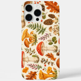 Funda iPhone 16 Pro Max Patrón de hongos de otoño en acuarela