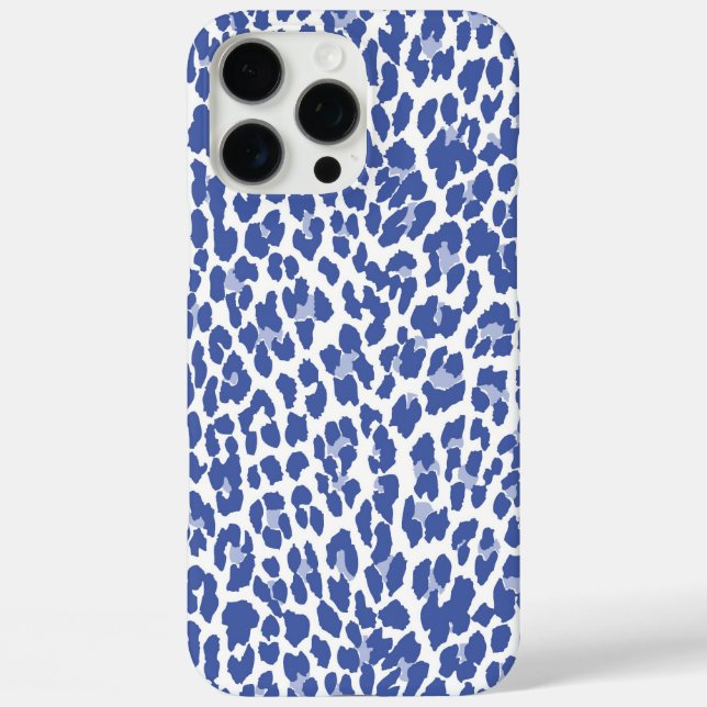 Funda iPhone 16 Pro Max Patrón de leopardo azul (Reverso )