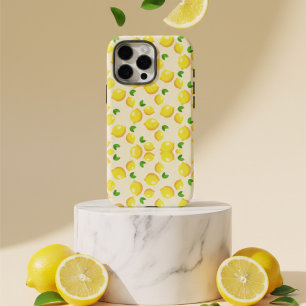 Funda iPhone 16 Pro Max Patrón de limón cítrico soleado Estética amarilla