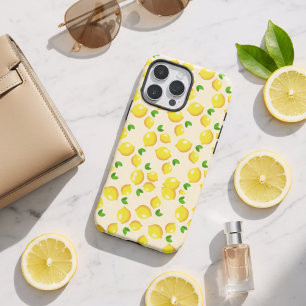 Funda iPhone 16 Pro Max Patrón de limón cítrico soleado Estética amarilla 