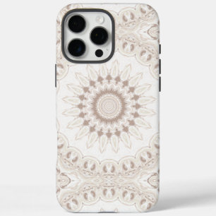 Funda iPhone 16 Pro Max Patrón de manala beige y crema