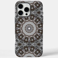 Patrón de Mandala de Caleidoscopio Marrón y Platea
