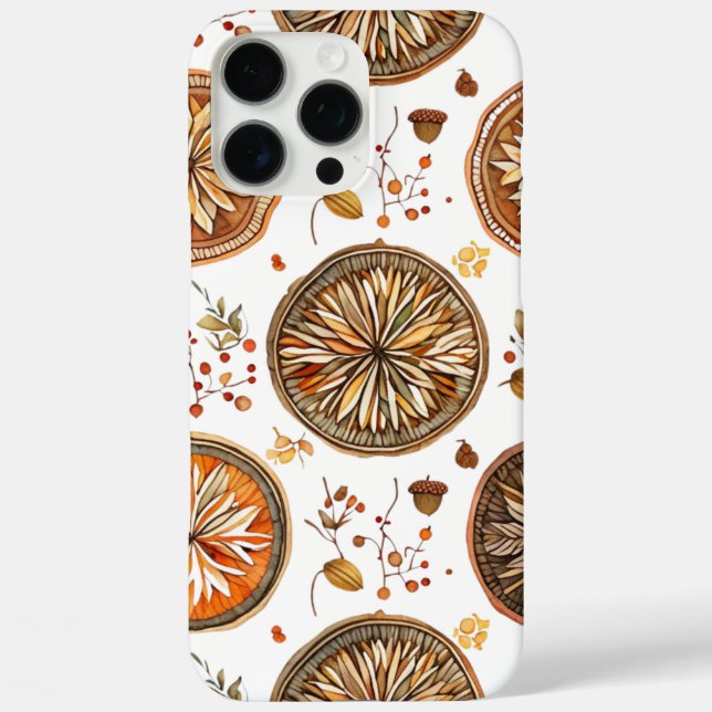 Funda iPhone 16 Pro Max Patrón de Mandala de otoño (Reverso )