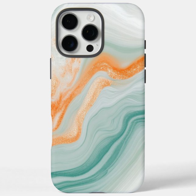 Funda iPhone 16 Pro Max Patrón de mármol blanco elegante (Reverso)