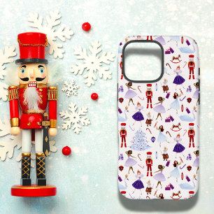 Funda iPhone 16 Pro Max Patrón de Navidad de Cascanueces Blanco Lindo