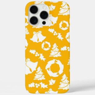 Funda iPhone 16 Pro Max Patrón de Navidades amarillos