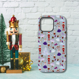 Funda iPhone 16 Pro Max Patrón de Navidades de nueces azules