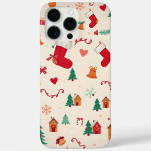 Funda iPhone 16 Pro Max patrón de Navidades reconfortantes