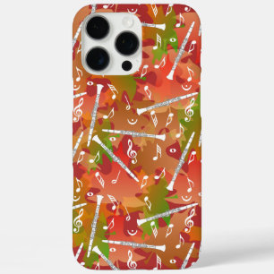 Funda iPhone 16 Pro Max Patrón de notas de música clarinete