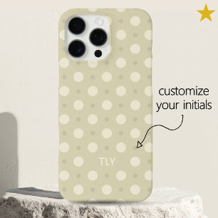 Funda iPhone 16 Pro Max Patrón de puntos grises suaves pastel con nombre p