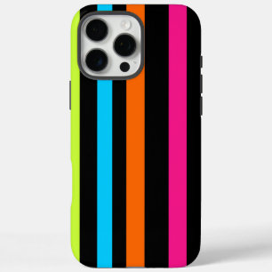 Funda iPhone 16 Pro Max Patrón de Rayas de Neón