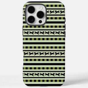 Funda iPhone 16 Pro Max Patrón de rayas de perro juguetón