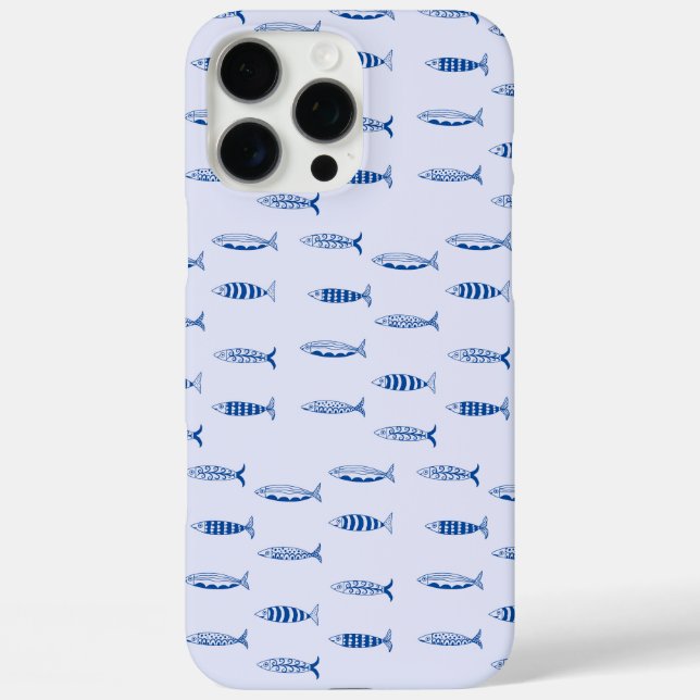 Funda iPhone 16 Pro Max Patrón de Sardinas (Reverso )