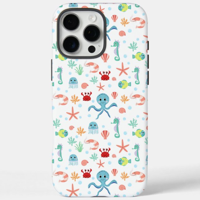 Funda iPhone 16 Pro Max patrón de Sea World (Reverso)