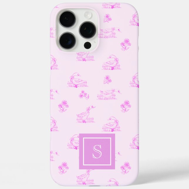 Funda iPhone 16 Pro Max Patrón de tocador de ganso del país (Reverso )