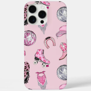 Funda iPhone 16 Pro Max Patrón de vaca rosa