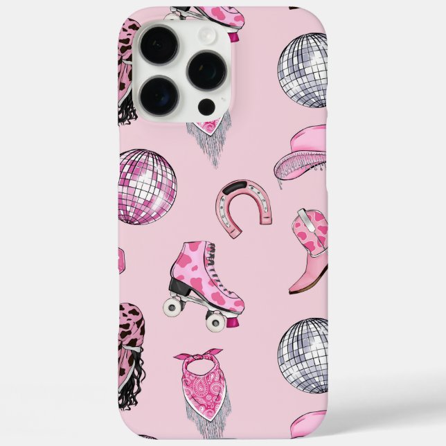 Funda iPhone 16 Pro Max Patrón de vaca rosa (Reverso )
