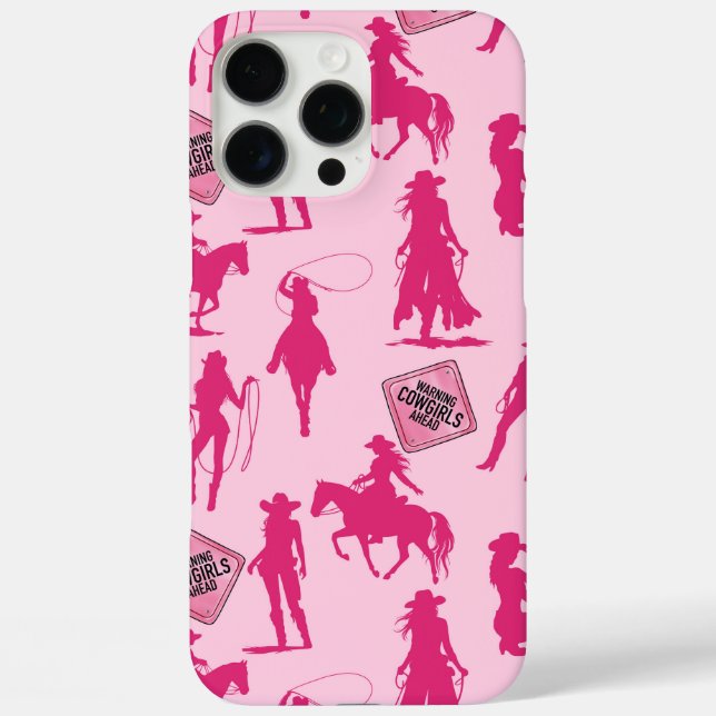 Funda iPhone 16 Pro Max Patrón de vaquera rosa (Reverso )