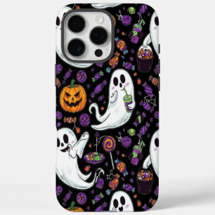 Funda iPhone 16 Pro Max Patrón fantasma de calabaza lindo Halloween