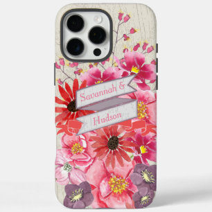 Funda iPhone 16 Pro Max Patrón Floral de color de agua iPhone 6