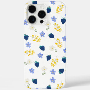 Funda iPhone 16 Pro Max Patrón floral de flor silvestre y zarzamora