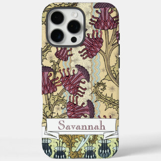 Funda iPhone 16 Pro Max Patrón floral vintage personalizado del silbido