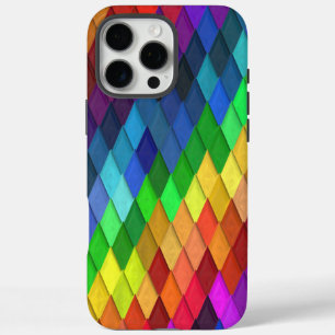 Funda iPhone 16 Pro Max Patrón geométrico de diamante arcoíris