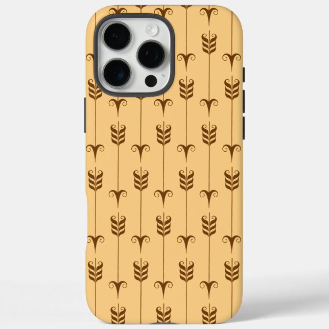 Funda iPhone 16 Pro Max Patrón geométrico de flecha dorada (Reverso)