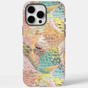 Funda iPhone 16 Pro Max Patrón geométrico ondulado abstracto colorido