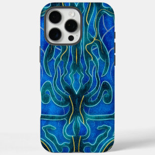 Funda iPhone 16 Pro Max Patrón Kelpie del Océano Agudo Azul Místico