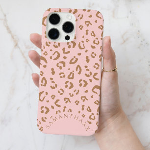 Funda iPhone 16 Pro Max Patrón moderno de lunares de leopardo rosa elegant
