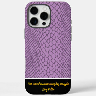 Funda iPhone 16 Pro Max Patrón piel de serpiente vibrante en tonos púrpura
