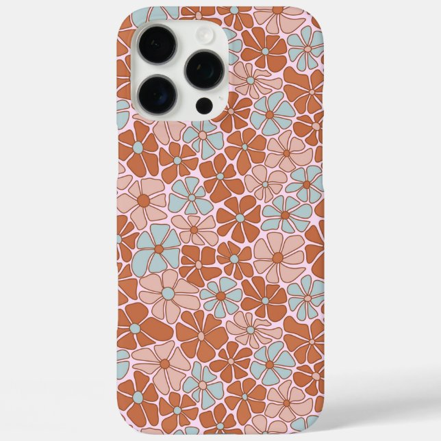Funda iPhone 16 Pro Max Patrón retro floral sin soldadura (Reverso )