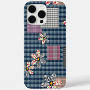 Funda iPhone 16 Pro Max Patrón rústico retro de patchwork multicolor
