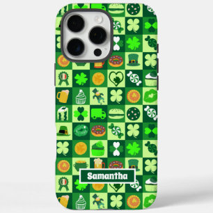 Funda iPhone 16 Pro Max Patrón sin problemas de iconos del Día de San Patr