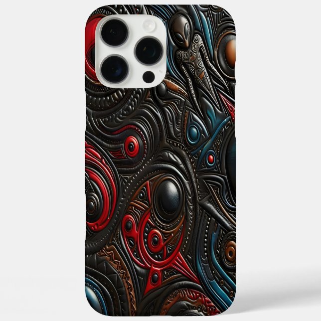 Funda iPhone 16 Pro Max Patrones extranjeros revelando secretos cósmicos (Reverso )