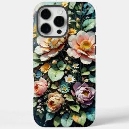 Funda iPhone 16 Pro Max Patrones florales vintage