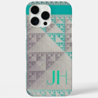 Funda iPhone 16 Pro Max Patrones geométricos y monograma Personalizado
