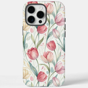 Funda iPhone 16 Pro Max Pattern Watercolor Modern Tulips