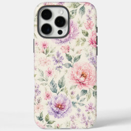 Funda iPhone 16 Pro Max Peonía floral de acuarela suave
