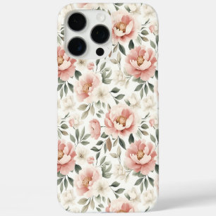 Funda iPhone 16 Pro Max peonías rosadas turbias
