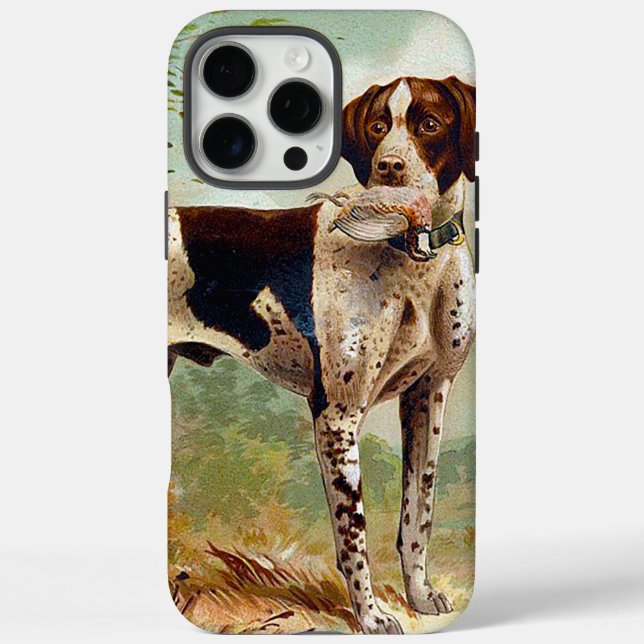 Funda iPhone 16 Pro Max Perro cazador con pájaro en la boca (Reverso)