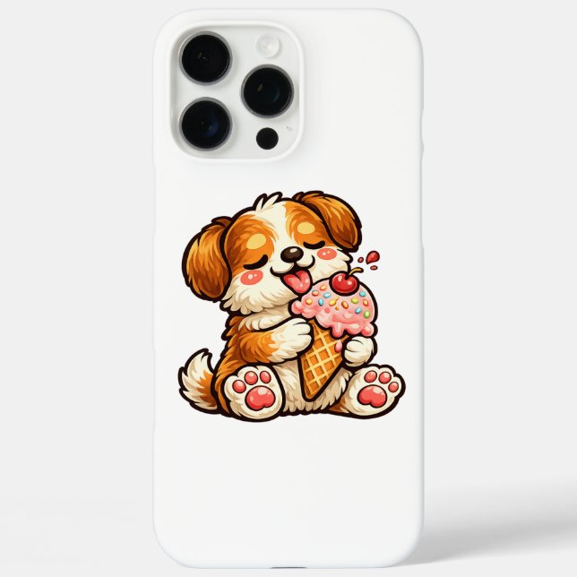 Funda iPhone 16 Pro Max Perro de helado genial (Reverso )